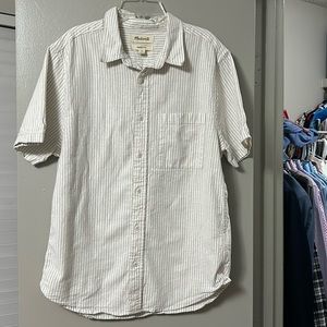 Madewell Perfect Fit Striped Button Down Short Sleeve